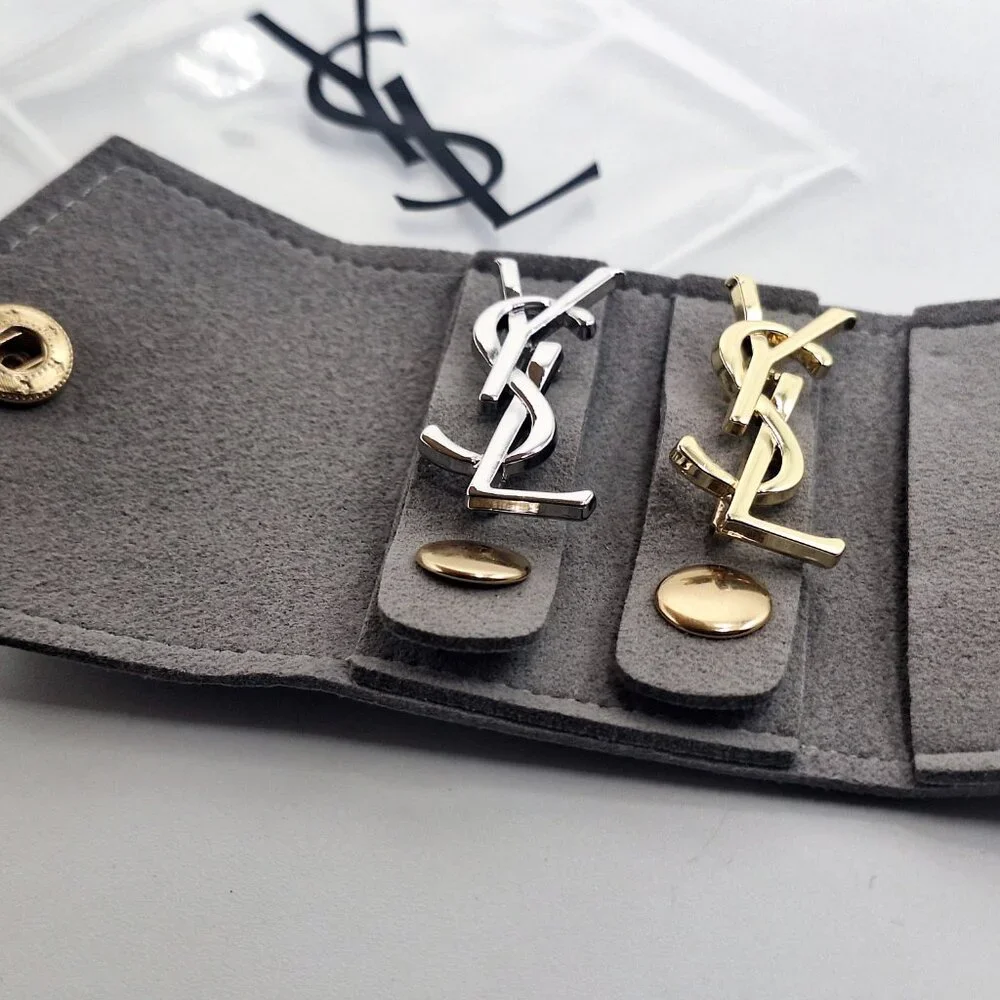 Bundle Vintage Gold Silver Yves Saint Laurent YSL Brooch Employee Appreciation 2 - Picture 7 of 8